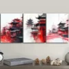 3pcs Chinese architecture Wall Art Set Canvas Framed 40x60cm - High Quality Print 100% Australian Made Wall Canvas Ready to Hang - Image 3