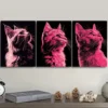 3pcs Vector illustration, cat Wall Art Set Canvas Framed 40x60cm - High Quality Print 100% Australian Made Wall Canvas Ready to Hang - Image 3