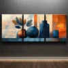 3pcs Abstract Vase Canvas Framed 50x70cm- High Quality Print 100% Australian Made Wall Canvas Ready to Hang