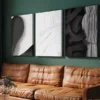 3pcs Black and White Abstract Canvas Framed 50x70cm- High Quality Print 100% Australian Made Wall Canvas Ready to Hang