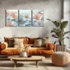 3pcs Pink And White Flowers, Beautiful Wall Art Set Canvas Framed 40x60cm - High Quality Print 100% Australian Made Wall Canvas Ready to Hang - Image 2