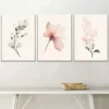3pcs Modern Floral Pink Peonies White Flowers Wall Art Set Canvas Framed 40x60cm - High Quality Print 100% Australian Made Wall Canvas Ready to Hang - Image 2
