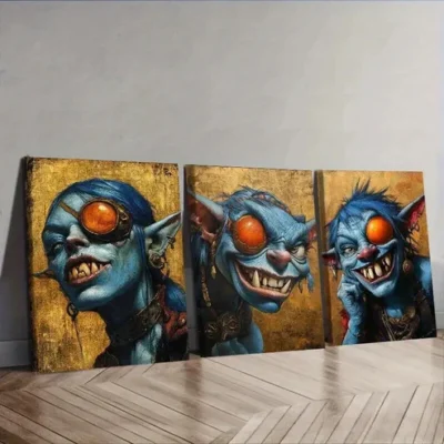 3pcs Forest demon (10) Wall Art Set Canvas Framed 50x70cm - High Quality Print 100% Australian Made Wall Canvas Ready to Hang