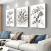 3pcs Boho Chic Dandelion & Dahlia Flower Canvas Framed 50x70cm- High Quality Print 100% Australian Made Wall Canvas Ready to Hang - Image 2