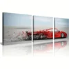 3pcs Red Sports Car Modern Motion Blur Wall Art Set Canvas Framed 40x60cm - High Quality Print 100% Australian Made Wall Canvas Ready to Hang