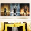 3pcs Walk in the rain Wall Art Set Canvas Framed 50x70cm - High Quality Print 100% Australian Made Wall Canvas Ready to Hang - Image 2