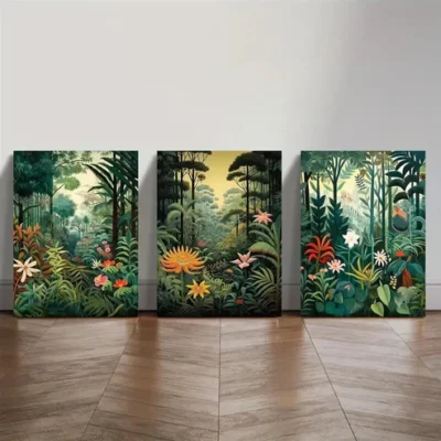 3pcs Tropical Jungle Aesthetic, Bohemian Style Wall Art Canvas Unframed/Framed