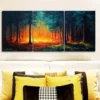 3pcs Vibrant Forest Fire Scenes Wall Art Set Canvas Framed 50x70cm - High Quality Print 100% Australian Made Wall Canvas Ready to Hang - Image 3