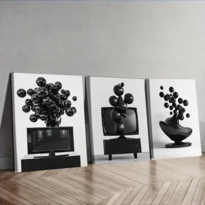 3pcs Many Floating Spheres Wall Art Set Canvas Framed 50x70cm - High Quality Print 100% Australian Made Wall Canvas Ready to Hang