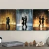 3pcs Walk in the rain Wall Art Set Canvas Framed 50x70cm - High Quality Print 100% Australian Made Wall Canvas Ready to Hang - Image 3