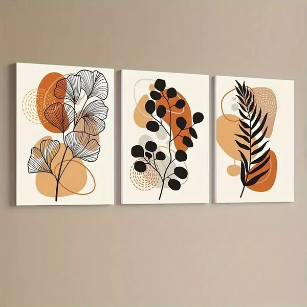 3pcs Bohemian Floral Canvas Framed 50x70cm- High Quality Print 100% Australian Made Wall Canvas Ready to Hang