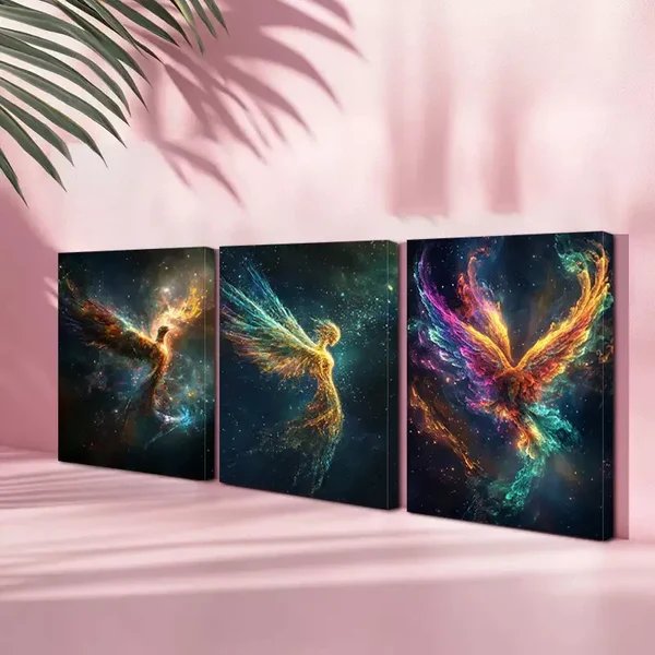 3pcs Fantasy Phoenix Canvas Framed 50x70cm- High Quality Print 100% Australian Made Wall Canvas Ready to Hang