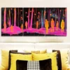 3pcs Pink people in the woods Wall Art Set Canvas Framed 50x70cm - High Quality Print 100% Australian Made Wall Canvas Ready to Hang - Image 2
