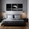 3pcs The Moon In The Universe Wall Art Set Canvas Framed 40x60cm - High Quality Print 100% Australian Made Wall Canvas Ready to Hang