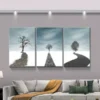 3pcs Winter Solitude Dead Tree Scenery Canvas Framed 50x70cm- High Quality Print 100% Australian Made Wall Canvas Ready to Hang