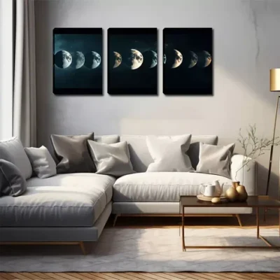 3pcs Different View Of The Earth Wall Art Set Canvas Framed 40x60cm - High Quality Print 100% Australian Made Wall Canvas Ready to Hang