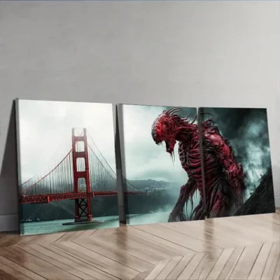 3pcs Dissecting Alien Life, Wall Art Set Canvas Framed 40x60cm - High Quality Print 100% Australian Made Wall Canvas Ready to Hang