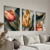 3pcs Mid Century Modern Sage Green Canvas Framed 50x70cm- High Quality Print 100% Australian Made Wall Canvas Ready to Hang