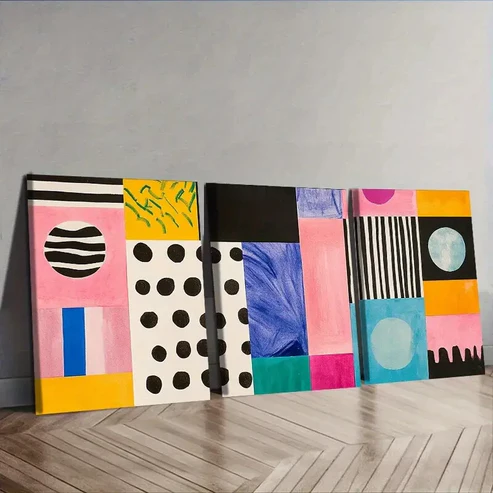3pcs Vibrant Abstract Canvas Art Prints Wall Art Set Canvas Framed 40x60cm – High Quality Print 100% Australian Made Wall Canvas Ready to Hang