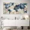 3pcs Abstract Map Decorative Modern Art Canvas Framed 50x70cm - High Quality Print 100% Australian Made Wall Canvas Ready to Hang