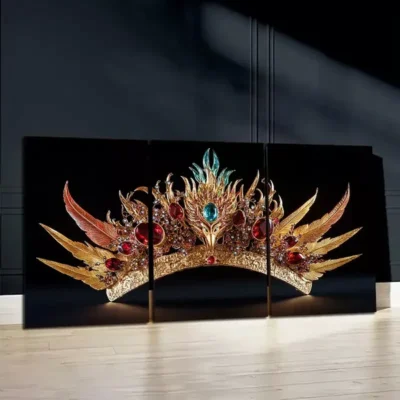 3pcs Decorative Crown Canvas Framed 50x70cm- High Quality Print 100% Australian Made Wall Canvas Ready to Hang