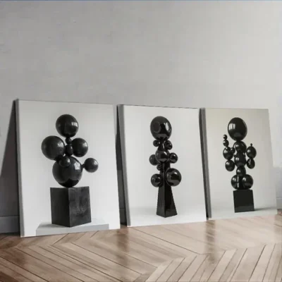 3pcs Many floating spheres Wall Art Set Canvas Framed 40x60cm - High Quality Print 100% Australian Made Wall Canvas Ready to Hang