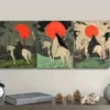 3pcs Red Sunset & White Horse Design Wall Art Set Canvas Framed 50x70cm - High Quality Print 100% Australian Made Wall Canvas Ready to Hang - Image 3