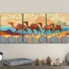 3pcs Decor with Camels, Dunes & Sunset Wall Art Set Canvas Framed 50x70cm - High Quality Print 100% Australian Made Wall Canvas Ready to Hang - Image 3