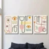 3pcs Minimalist Line Drawings of Human Faces Wall Art Set Canvas Framed 50x70cm - High Quality Print 100% Australian Made Wall Canvas Ready to Hang - Image 3