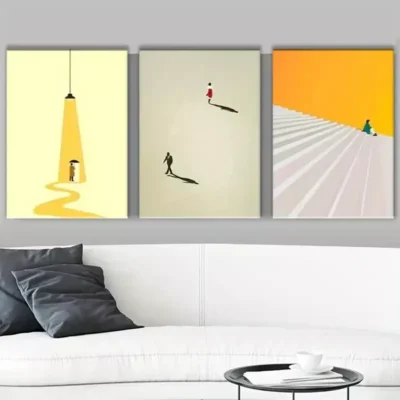 3pcs Abstract & Figurative Canvas Framed 50x70cm- High Quality Print 100% Australian Made Wall Canvas Ready to Hang