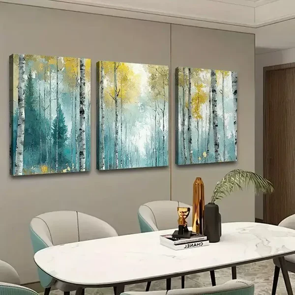 3pcs Forest Abstract Wall Art Canvas Framed 50x70cm- High Quality Print 100% Australian Made Wall Canvas Ready to Hang