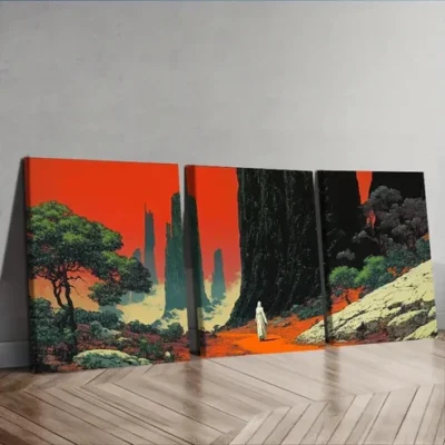 3pcs Strange planet (3) Wall Art Set Canvas Framed 50x70cm - High Quality Print 100% Australian Made Wall Canvas Ready to Hang