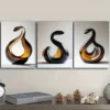 3pcs Snake glass sculpture Circular Wall Art Canvas Wall Art Set Canvas Framed 50x70cm - High Quality Print 100% Australian Made Wall Canvas Ready to Hang - Image 3