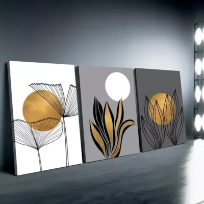 3pcs Bohemian & Modern Geometric Canvas Framed 50x70cm- High Quality Print 100% Australian Made Wall Canvas Ready to Hang