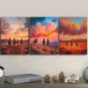 3pcs Free cowboy Painting Wall Art Set Canvas Framed 50x70cm - High Quality Print 100% Australian Made Wall Canvas Ready to Hang - Image 3