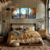 3pcs Autumn Romance, London Street Wall Art Set Canvas Framed 40x60cm - High Quality Print 100% Australian Made Wall Canvas Ready to Hang - Image 2