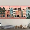 3pcs Beautiful Fairytale Town, Wall Art Set Canvas Framed 50x70cm - High Quality Print 100% Australian Made Wall Canvas Ready to Hang - Image 3