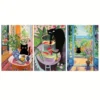 3pcs Modern Henri Matisse Cat Wall Art Set Canvas Framed 40x60cm - High Quality Print 100% Australian Made Wall Canvas Ready to Hang