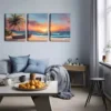 3pcs Sunshine, Beach, Small Boat, Triptych Wall Art Set Canvas Framed 40x60cm - High Quality Print 100% Australian Made Wall Canvas Ready to Hang - Image 2