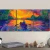 3pcs Abandoned Lake Nature Wall Art Set Canvas Framed 50x70cm - High Quality Print 100% Australian Made Wall Canvas Ready to Hang - Image 3