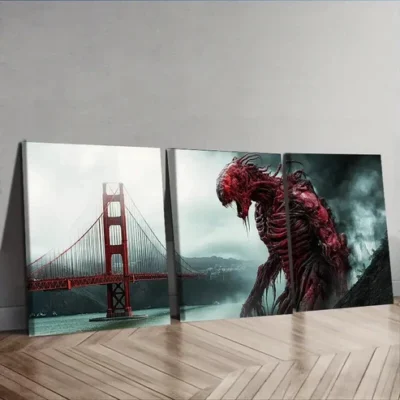 3pcs Dissecting Alien Life, Wall Art Set Canvas Framed 50x70cm - High Quality Print 100% Australian Made Wall Canvas Ready to Hang