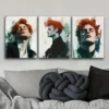 3pcs A man with red hair.(10) Wall Art Set Canvas Framed 50x70cm - High Quality Print 100% Australian Made Wall Canvas Ready to Hang - Image 2