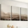 3pcs Retro Style Abstract Geometric Brownish Wall Art Set Canvas Framed 40x60cm - High Quality Print 100% Australian Made Wall Canvas Ready to Hang