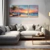 3pcs Sunshine, Beach, Small Boat, Triptych Wall Art Set Canvas Framed 40x60cm - High Quality Print 100% Australian Made Wall Canvas Ready to Hang - Image 3