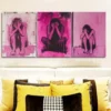 3pcs Pink Distressed Woman Wall Art Set Canvas Framed 40x60cm - High Quality Print 100% Australian Made Wall Canvas Ready to Hang - Image 3