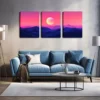 3pcs Attractive Decorations, Bright Moon Wall Art Set Canvas Framed 40x60cm - High Quality Print 100% Australian Made Wall Canvas Ready to Hang - Image 2