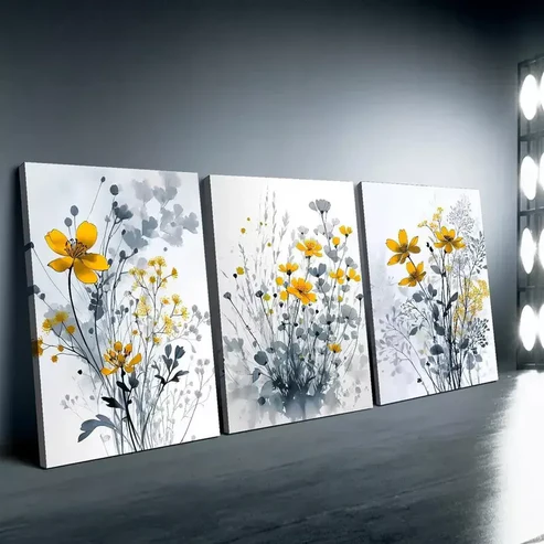 3pcs Floral Art Canvas Framed 40x60cm – High Quality Print 100% Australian Made Wall Canvas Ready to Hang