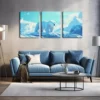 3pcs Polar Bear Above Glacier Wall Art Set Canvas Framed 40x60cm - High Quality Print 100% Australian Made Wall Canvas Ready to Hang - Image 2