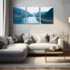 3pcs Great Mountain River Landscape Pictures Wall Art Set Canvas Framed 40x60cm - High Quality Print 100% Australian Made Wall Canvas Ready to Hang