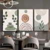 3pcs Abstract Sage Green Bohemian Canvas Framed 40x60cm - High Quality Print 100% Australian Made Wall Canvas Ready to Hang - Image 2